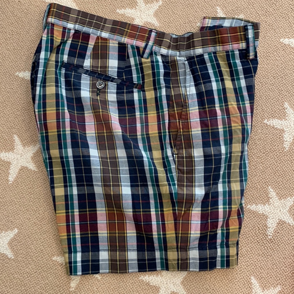POLO RALPH LAUREN MADRAS SHORTS SIZE 32 6 inch